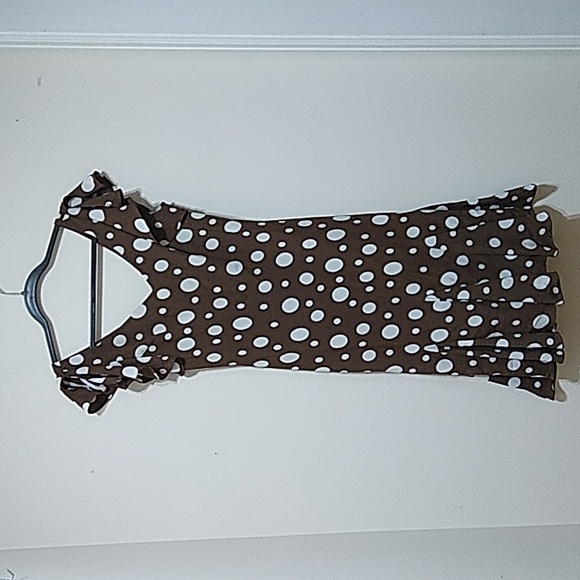 S.L. Fashions Dresses & Skirts - S.L. Fashions Brown Polka Dot Dress